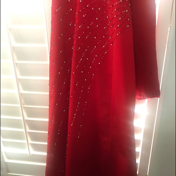 Lillie Rubin Red Gown Sz 16 - Picture 3 of 3